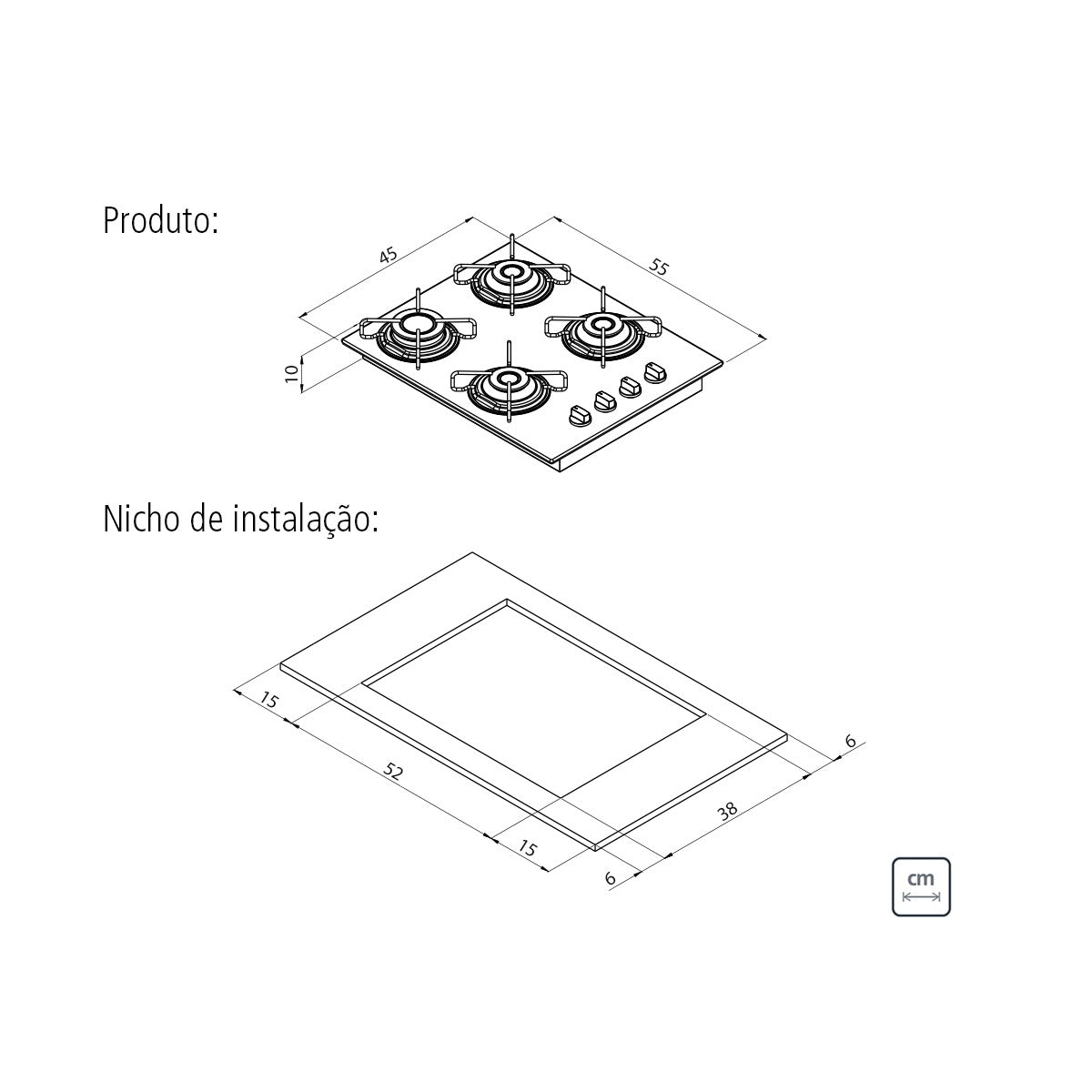 Cooktop a gas Tramontina de vidrio templado negro y rejillas de acero al carbono, con encendido automático y 4 quemadores