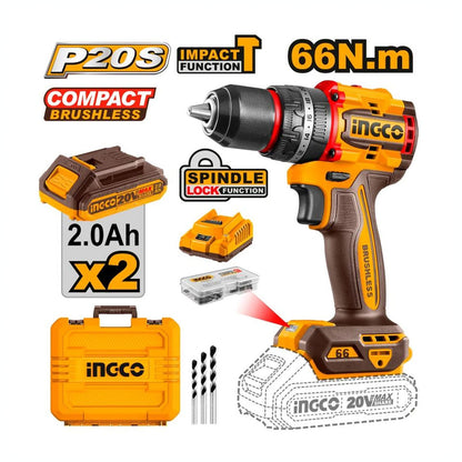 TALADRO INGCO C/2BAT+CARG Y 47ACC CIDLI20668