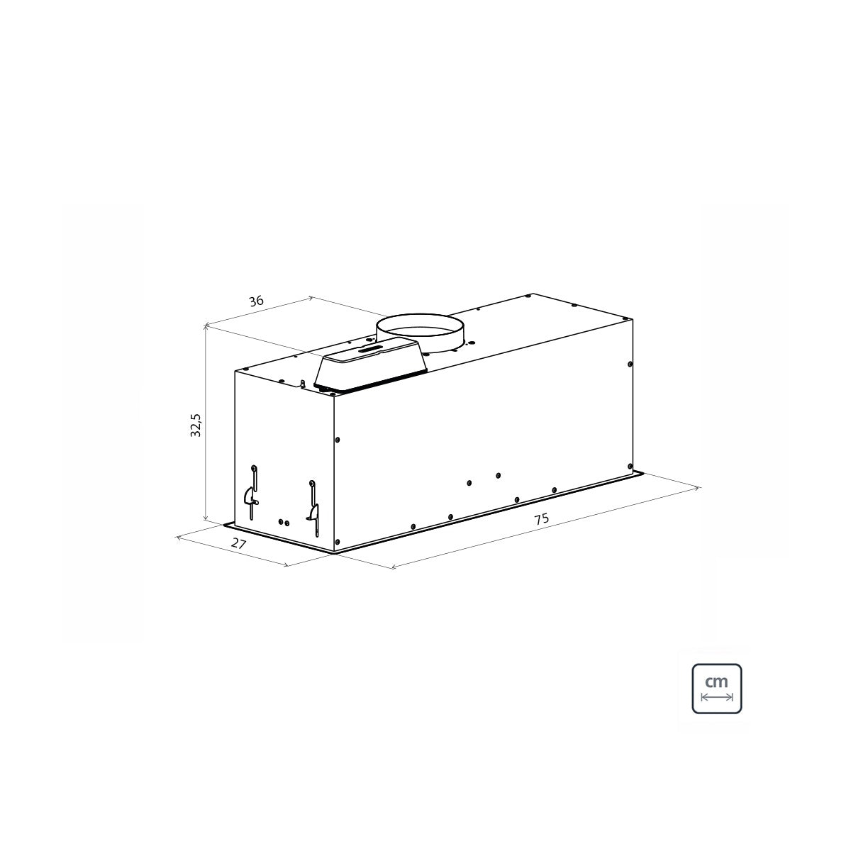 Campana de embutir Tramontina de acero inoxidable, 75cm y 220V