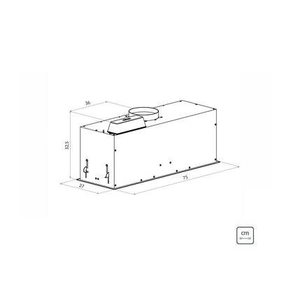 Campana de embutir Tramontina de acero inoxidable, 75cm y 220V