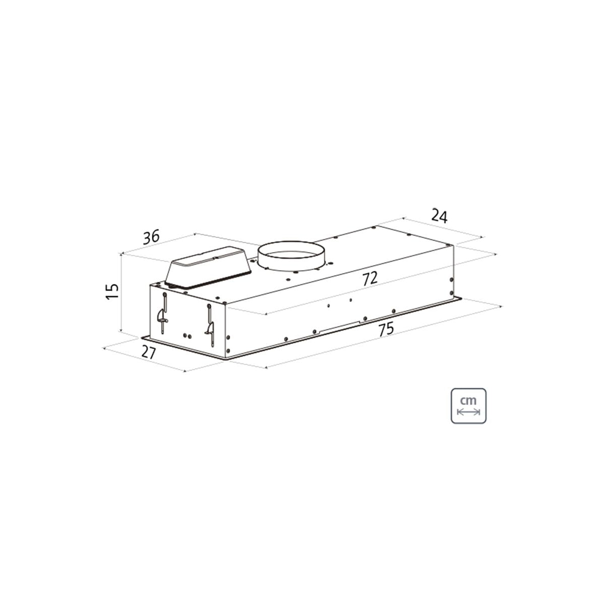 Campana p/mueble aereo Tramontina Incasso split (motor fuera de borda)
