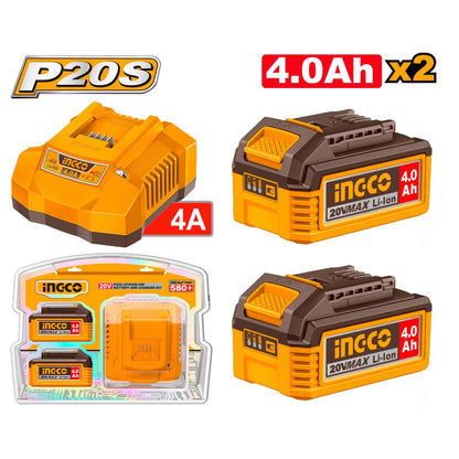 SET X2 BATERIAS 20V 4.0AH + 1 CARGADOR FBCPK2013
