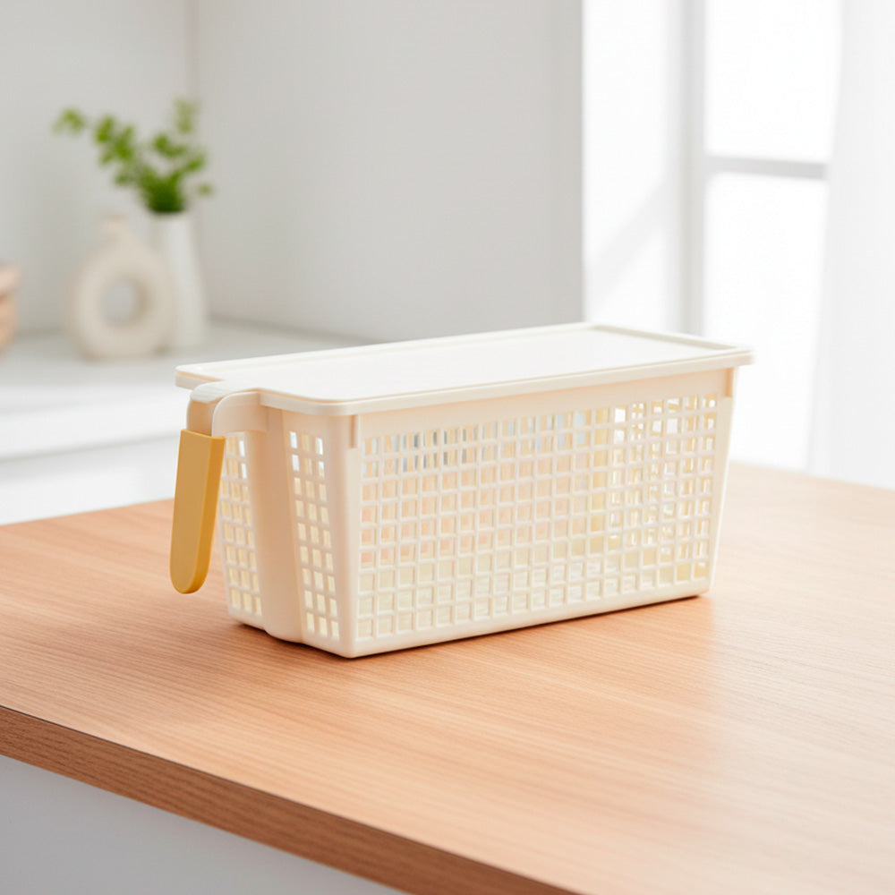 CESTO PLASTICO C/TAPA  33.5X13X14CM LH-4980