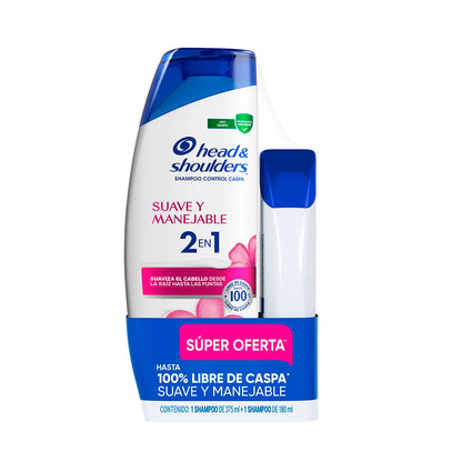 PACK 2 SHAMPOO HYS SUAVE Y MANEJABLE 375+180ML 212