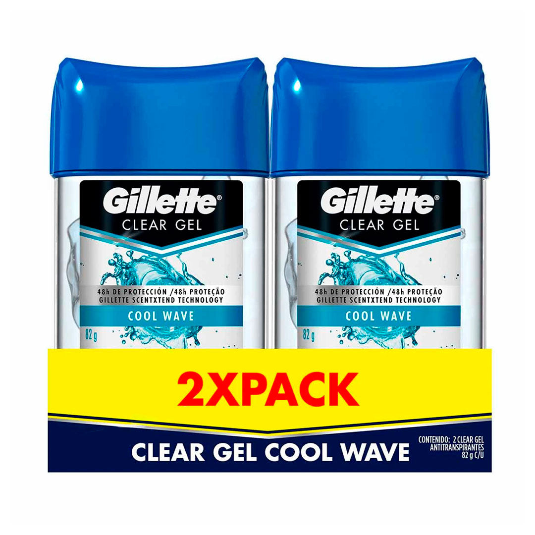 ANTITRANSPIRANTE GILLETTE CLEAR PACK X2 COOL WAVE