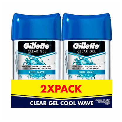 ANTITRANSPIRANTE GILLETTE CLEAR PACK X2 COOL WAVE