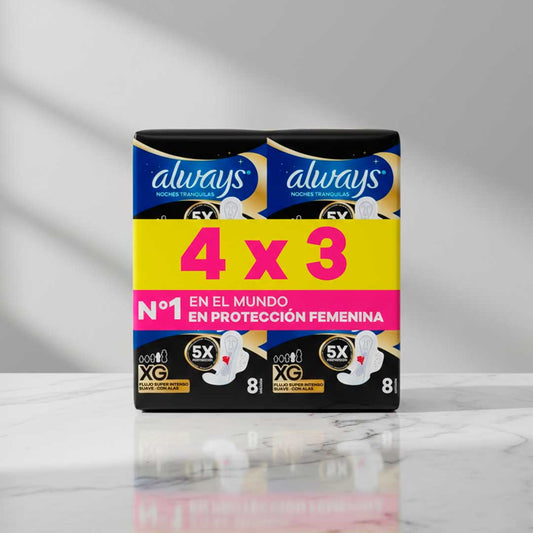 TOALLA FEM. ALWAYS NOCHE PLUS X-GDE X8 LLEVE 4X3