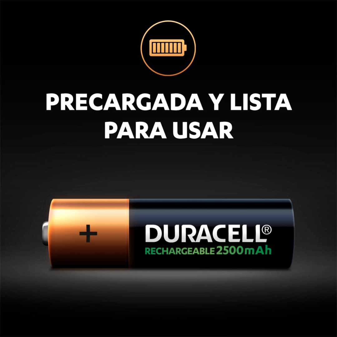 PILAS DURACELL AA BLISTER X 2 RECARGABLES