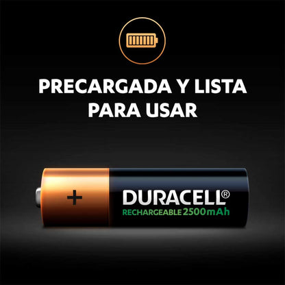 PILAS DURACELL AA BLISTER X 2 RECARGABLES