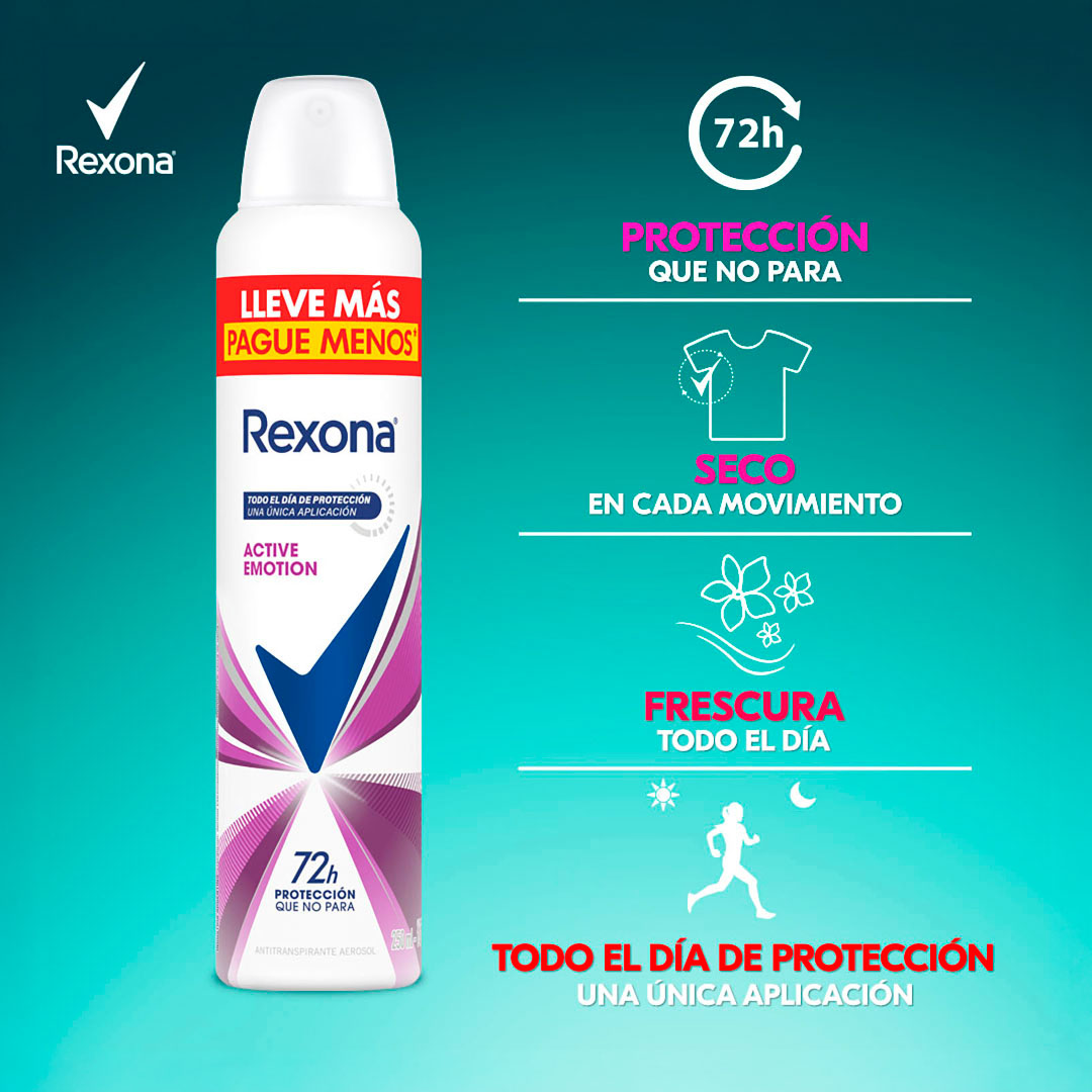 DESODORANTE REXONA ACTIVE EMOTION AEROSOL 250ML LL