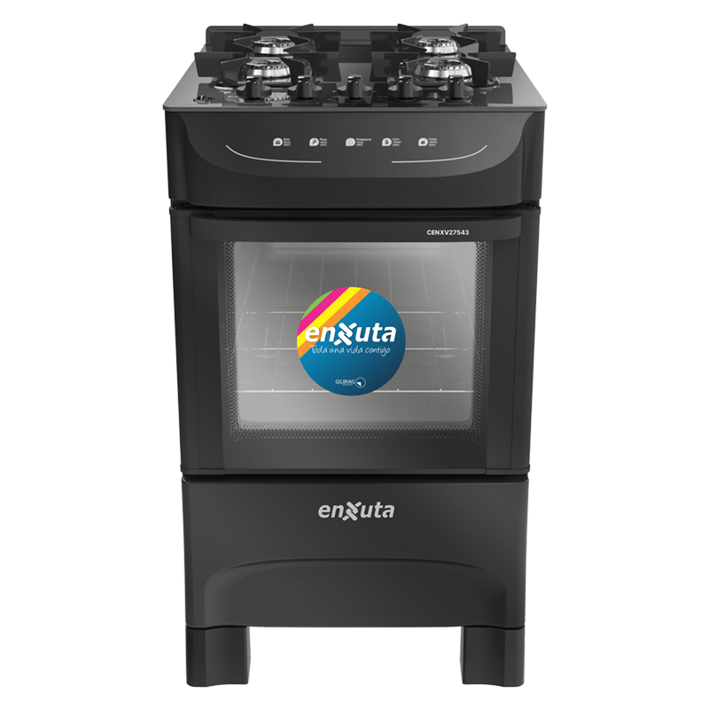 Cocina Multigas – Mesada de vidrio negro – CENXV27543NG – Enxuta