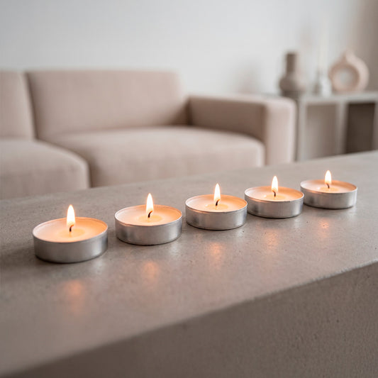 CAJA X50 VELAS TEA LIGHTS COLORES VARIOS JHLZ-3