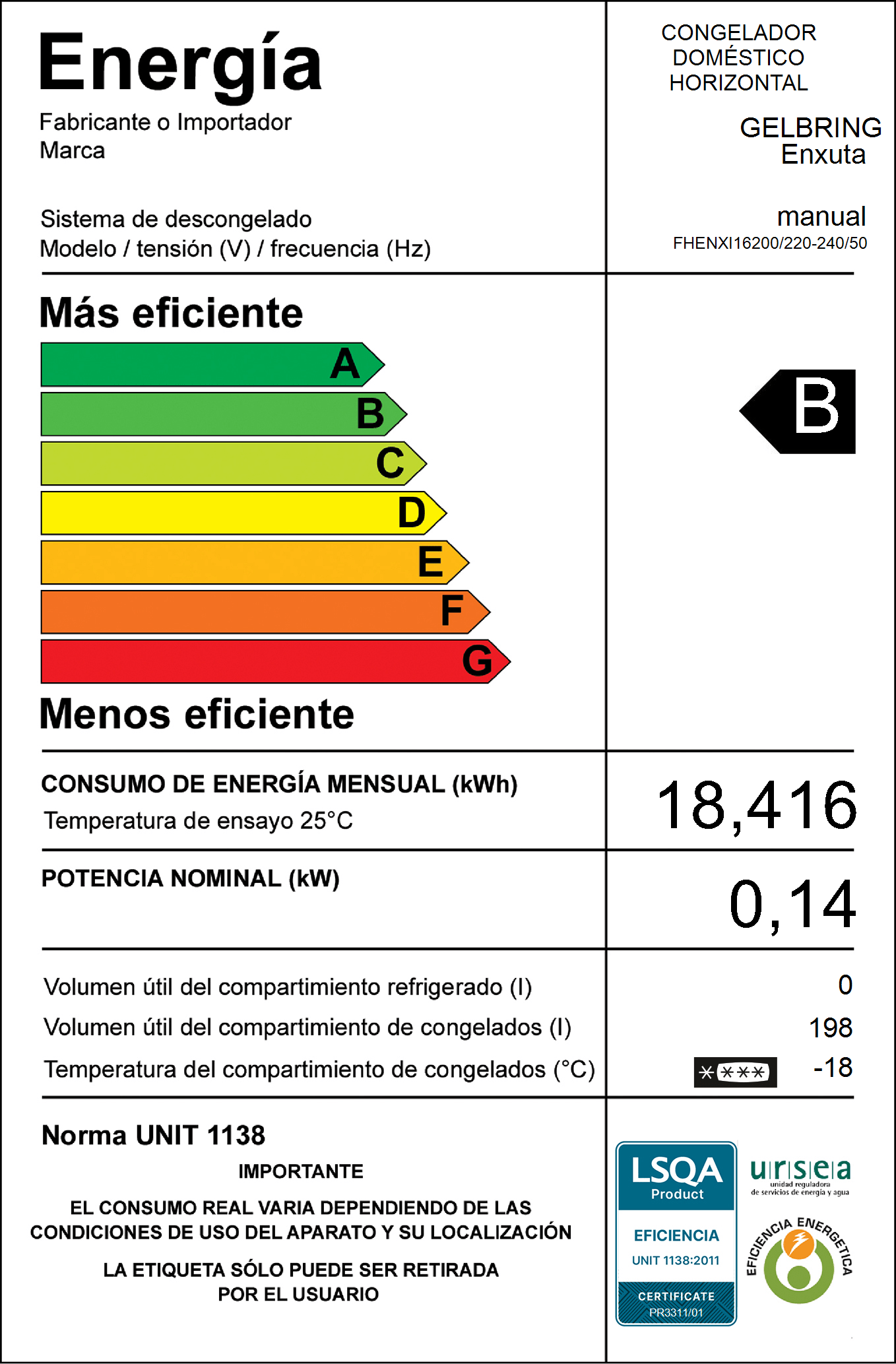 Freezer Horizontal Inverter – FHENXI16200 – ENXUTA