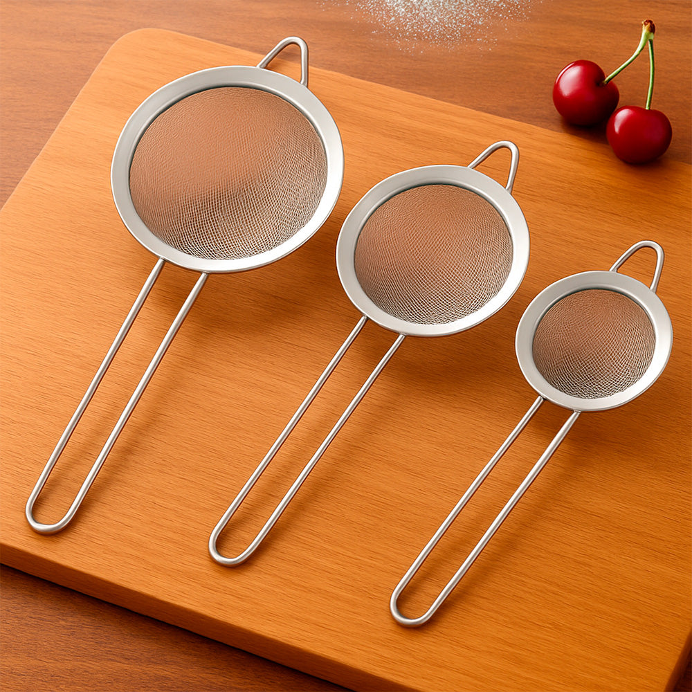 SET DE 3 COLADORES METALICOS 8/10/12CM LH-4580