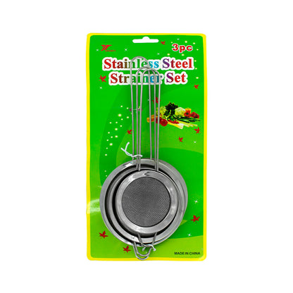 SET DE 3 COLADORES METALICOS 7/8/10CM BLIS LH-4581