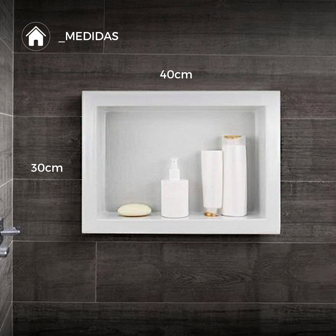 NICHO BLANCO P/EMBUTIR 30X40CM PARA BAÑO METASUL