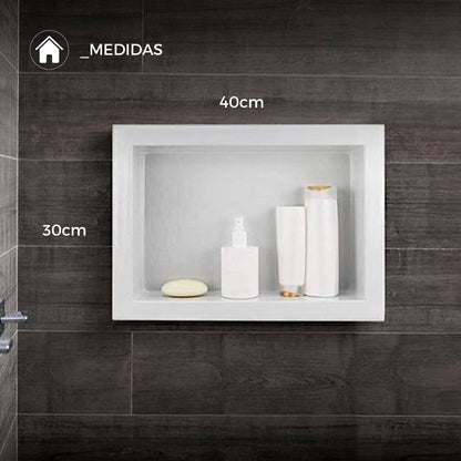 NICHO BLANCO P/EMBUTIR 30X40CM PARA BAÑO METASUL