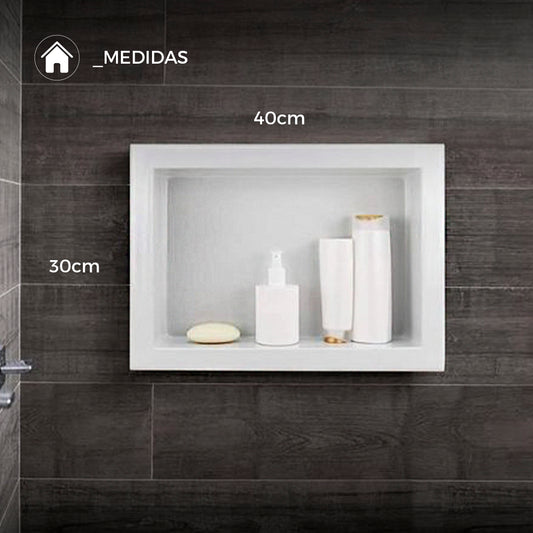 NICHO BLANCO P/EMBUTIR 30X40CM PARA BAÑO METASUL