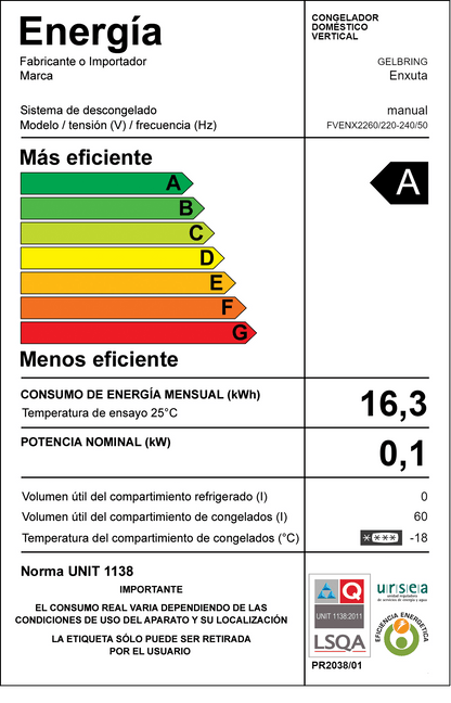 Freezer vertical – FVENX2260 – Enxuta