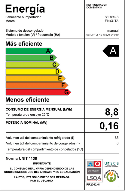 Frigobar Frío Húmedo – RENX110FHS-A – Enxuta