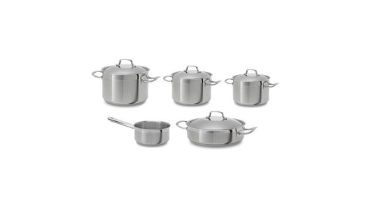 Set de cocina de 9 piezas en acero inoxidable