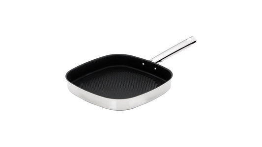Grill cuadrado antiadherente en acero inoxidable