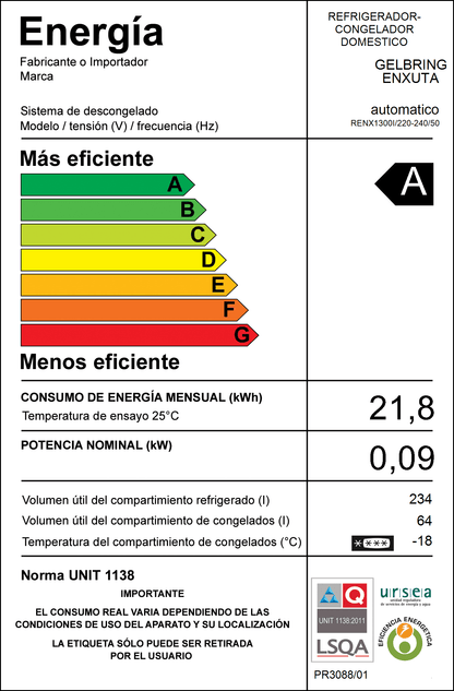 Refrigerador No Frost Inverter – RENX1300I – Enxuta