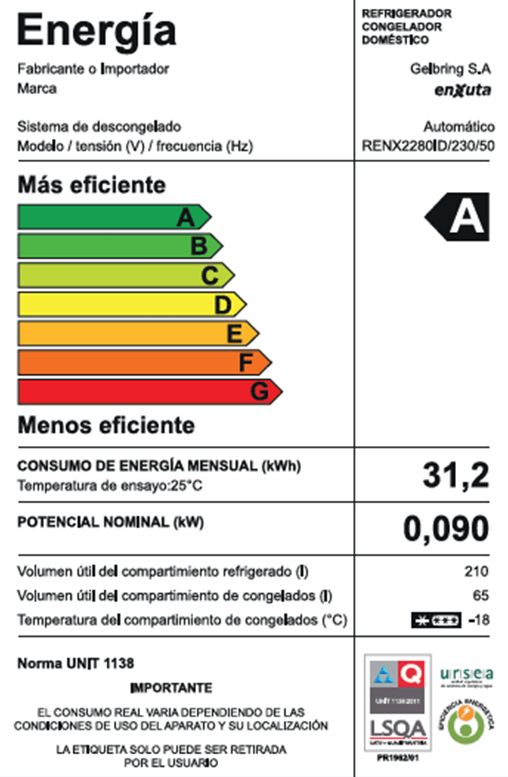 Refrigerador No Frost – Enxuta – RENX2280IM