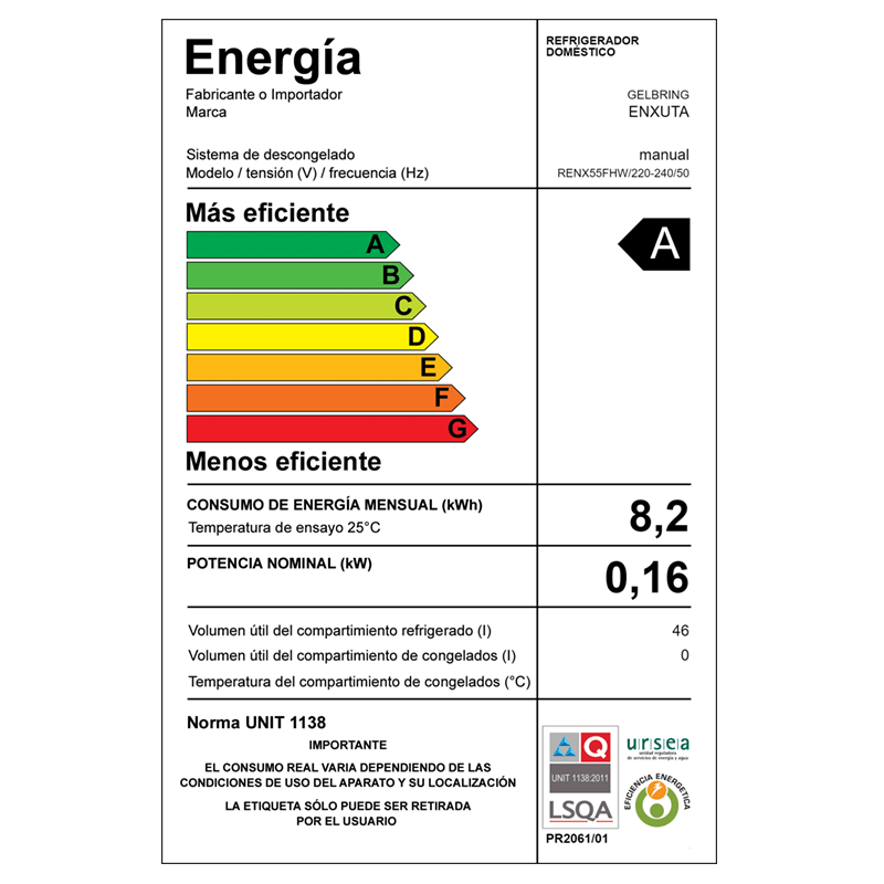 Frigobar Frío Húmedo – RENX55FHW – Enxuta