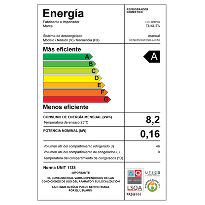 Frigobar Frío Húmedo – RENX55FHW – Enxuta