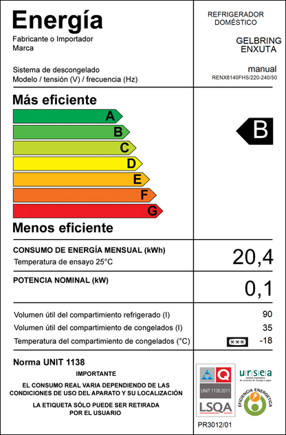 Refrigerador Frío Húmedo – RENX8140FHS – ENXUTA