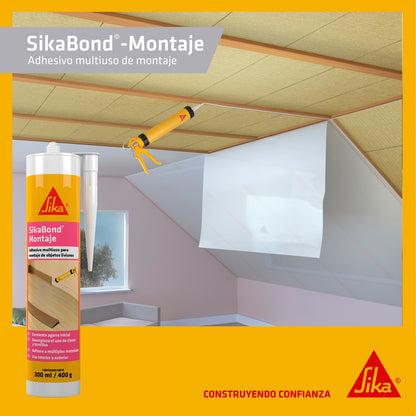 ADHESIVO MONTAJE SIKABOND GRIS 300CC