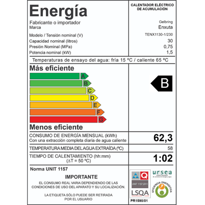 Termotanque – Enxuta – TENX1130-1