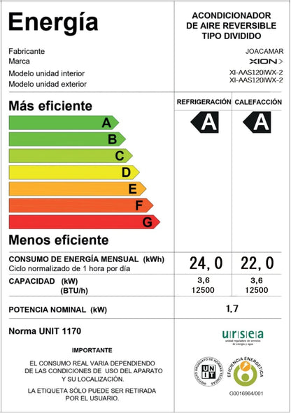 aire acondicionado gris inverter con WIFI 12000 btu