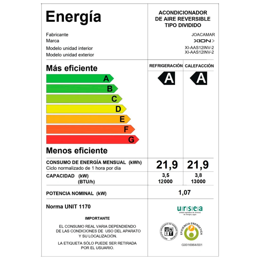 aire acondicionado inverter 12000 btu