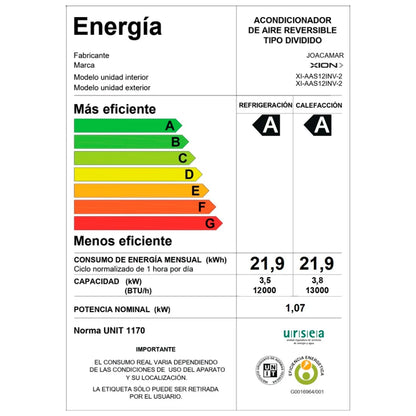aire acondicionado inverter 12000 btu