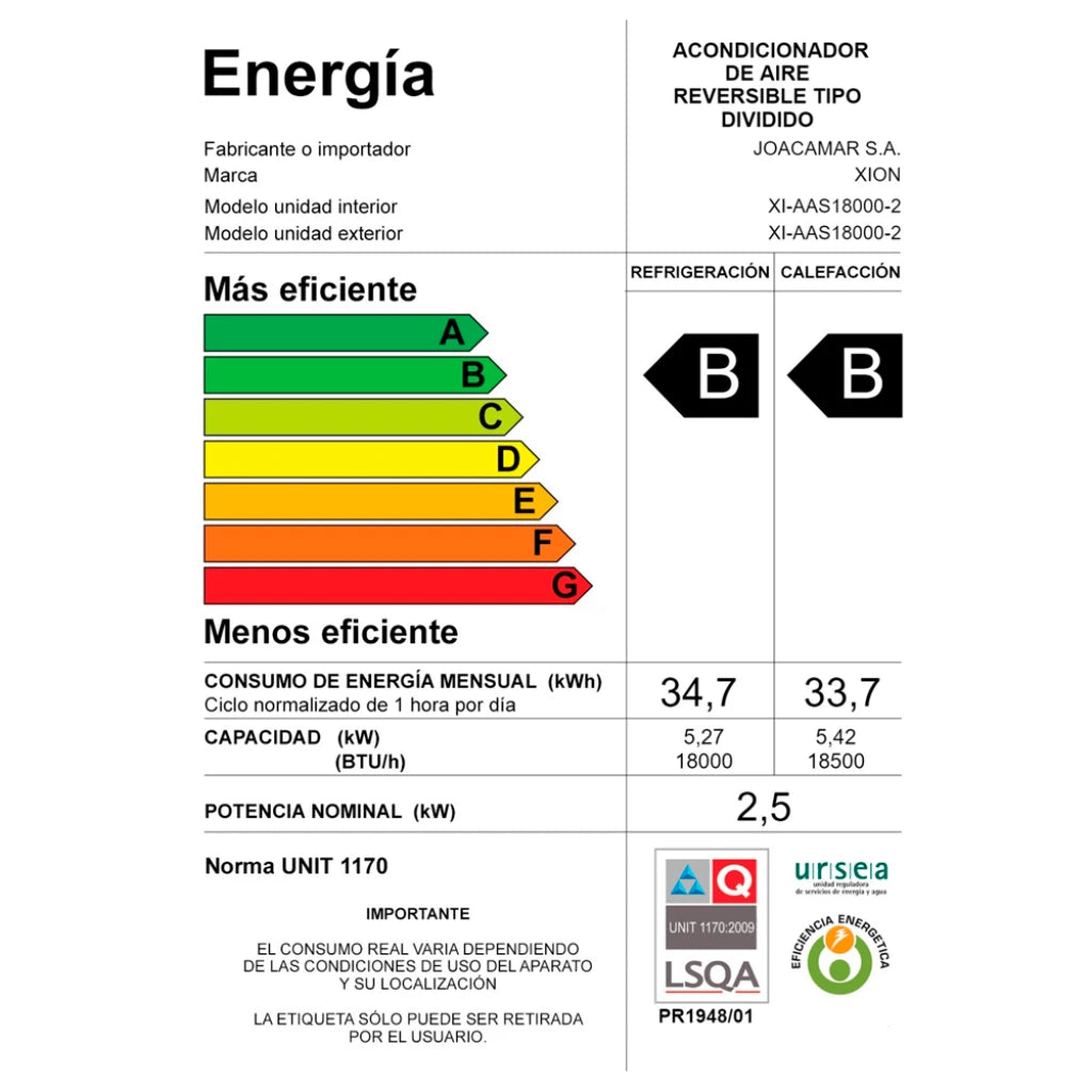 aire acondicionado split 18000 btu