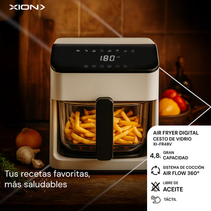 airfryer freidora sin aceite cesto de vidrio