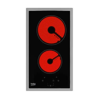 Anafe vitrocerámico 30cm 2 zonas Beko HDMC 32400 TX