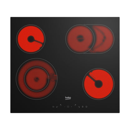 Anafe vitrocerámico 60cm 4 zonas Beko HIC 64403 T