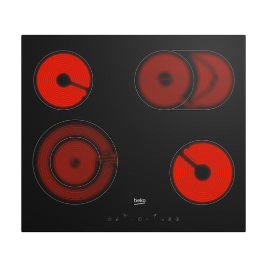 Anafe vitrocerámico 60cm 4 zonas Beko HIC 64403 T