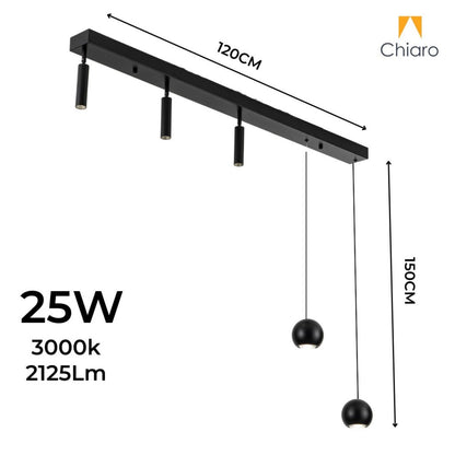 Aplique Colgante led con 3 spot direccionables 25W