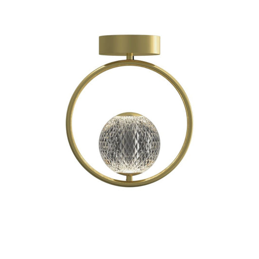 Aplique de techo led diseño anillo y bocha facetada