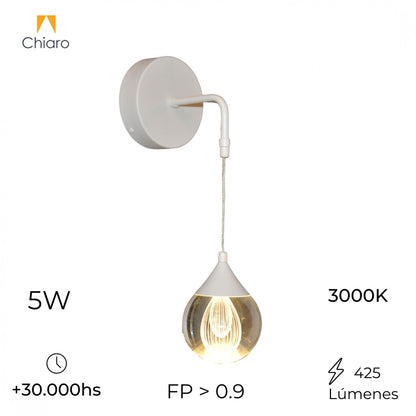Aplique led de pared blanco efecto luz flotante 5W