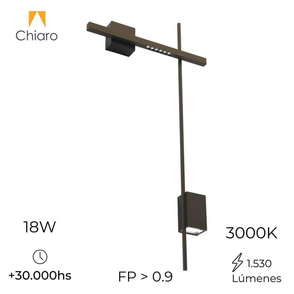 Aplique led de pared doble cubo indirecto 18W
