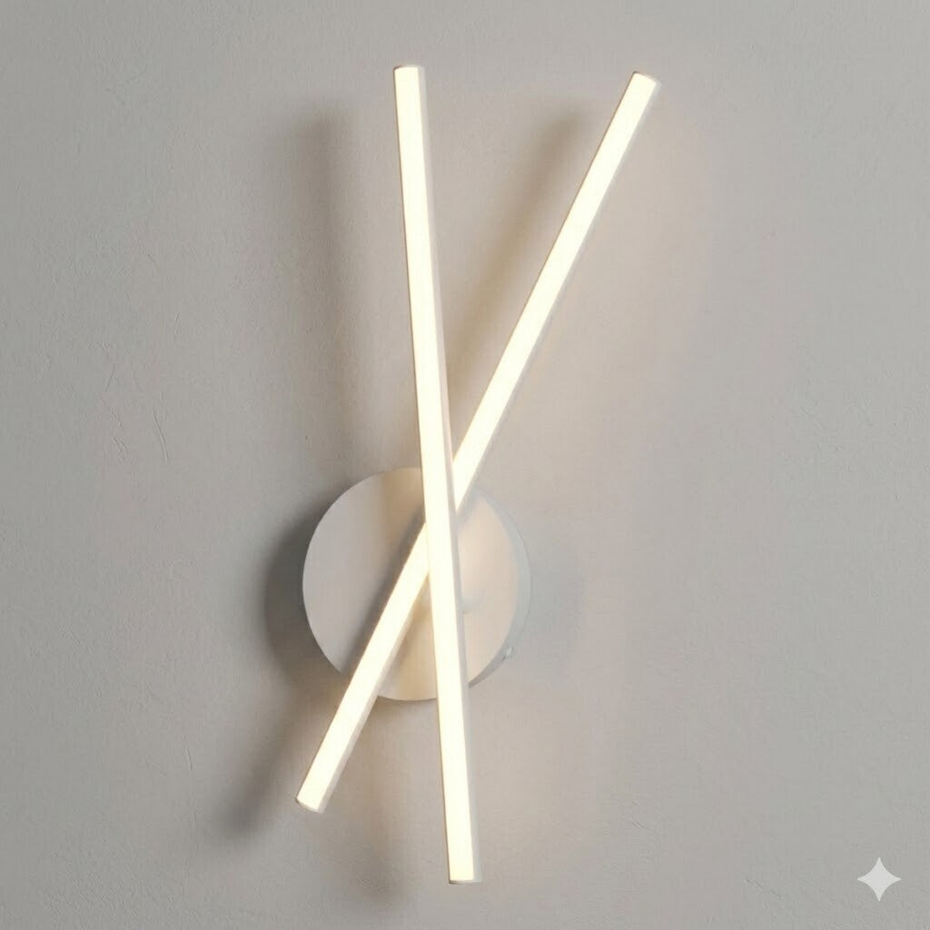 Aplique Led Diseño Doble Varal cruzado 12W Luz cálida