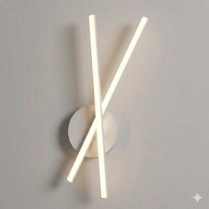 Aplique Led Diseño Doble Varal cruzado 12W Luz cálida