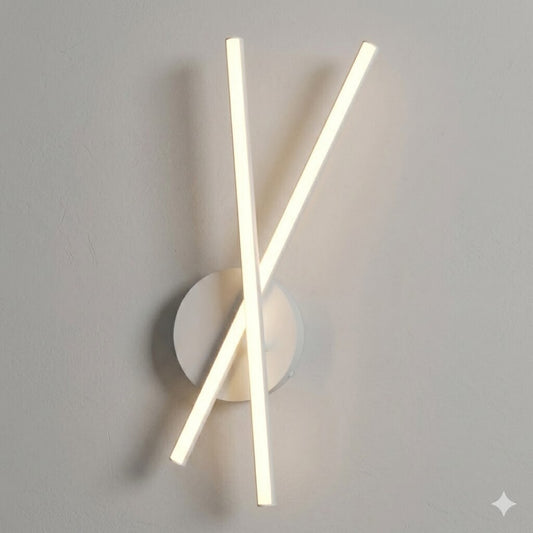Aplique Led Diseño Doble Varal cruzado 12W Luz cálida