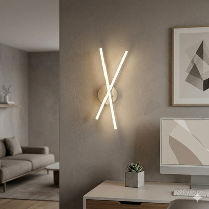 Aplique Led Diseño Doble Varal cruzado 12W Luz cálida