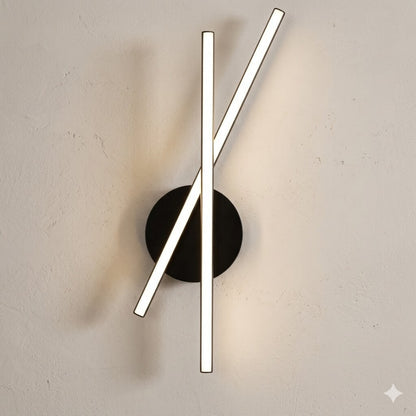 Aplique Led Diseño Doble Varal cruzado 12W Luz cálida